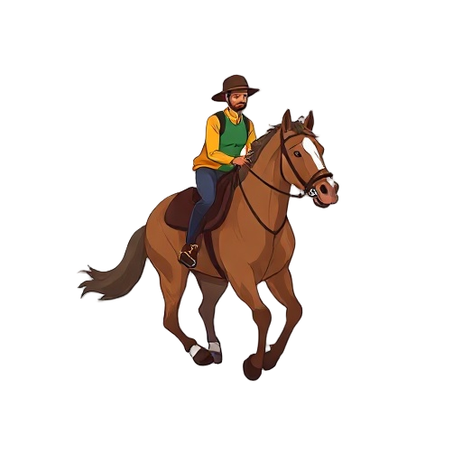 Carefully describe an image in great detail that needs to be generate, use quotes to split visual things. "horse rider feedback"