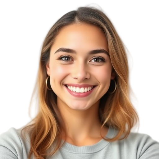 A person smiling to the camera with a white background looking like