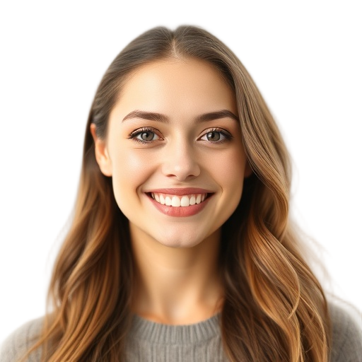 A person smiling to the camera with a white background looking like