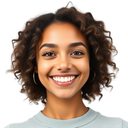 A person smiling to the camera with a white background looking like