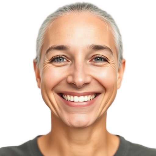 A person smiling to the camera with a white background looking like