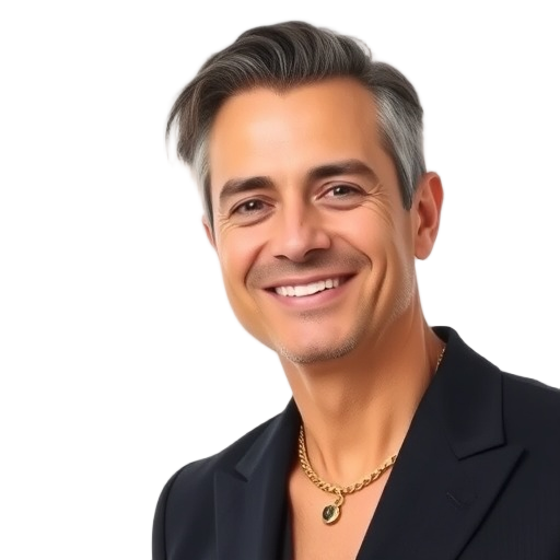 A person smiling to the camera with a white background looking like