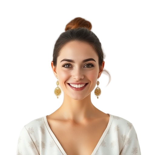 A person smiling to the camera with a white background looking like