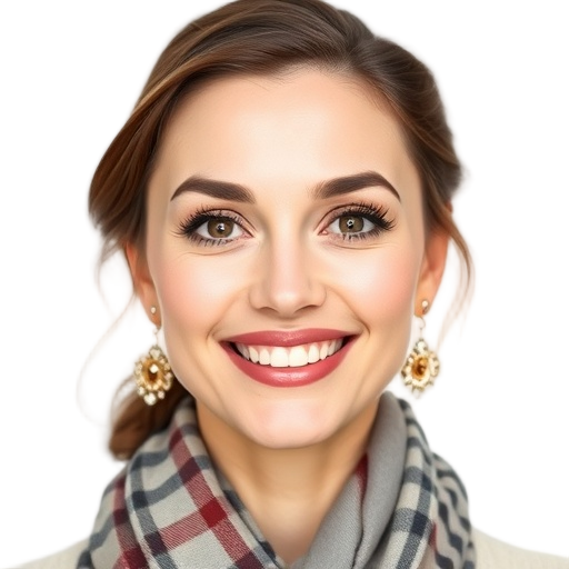 A person smiling to the camera with a white background looking like