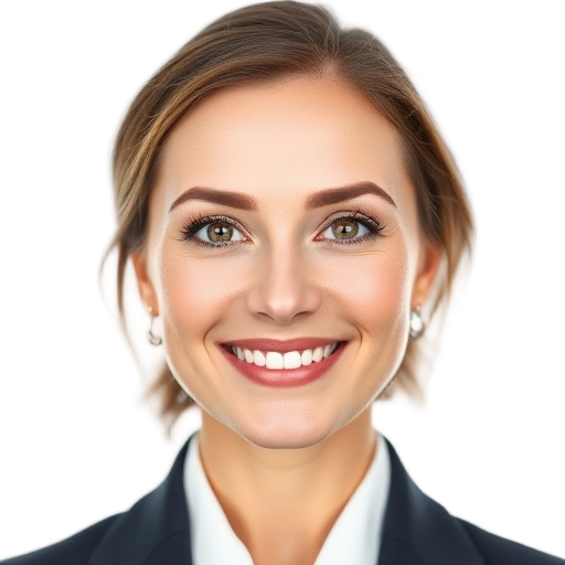 A person smiling to the camera with a white background looking like