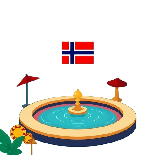 Carefully describe an image in great detail that needs to be generate, use quotes to split visual things. You MAY only use up to 3 words. "NORWAY" "CASINO" "SPA"