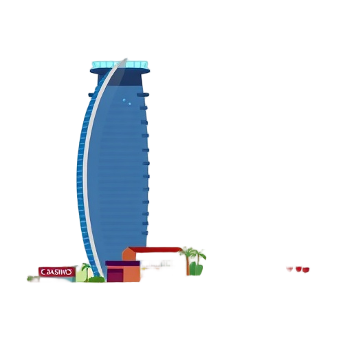 Create a stylized flat icon that represents Australia’s coastal luxury casino experience redefined