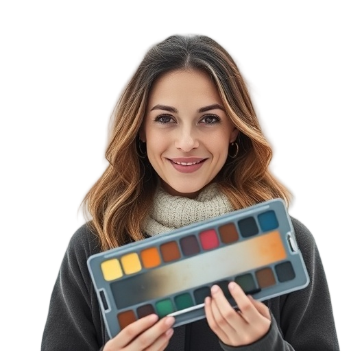 A smiling woman to the camera with a white background looking like
