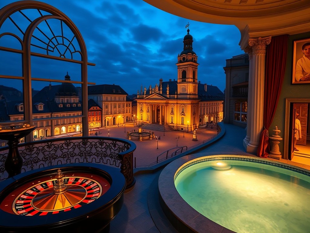 "luxury Polish casino hotel hero scene