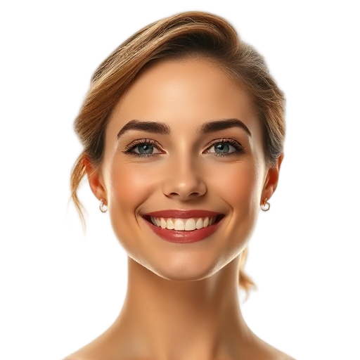 A person smiling to the camera with a white background looking like