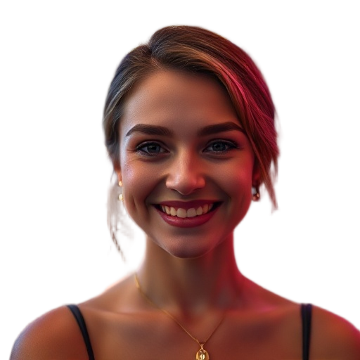 A person smiling to the camera with a white background looking like