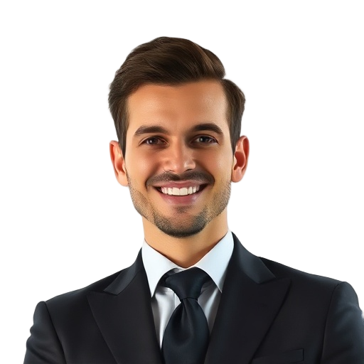 A person smiling to the camera with a white background looking like