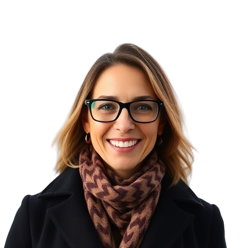 A person smiling to the camera with a white background looking like