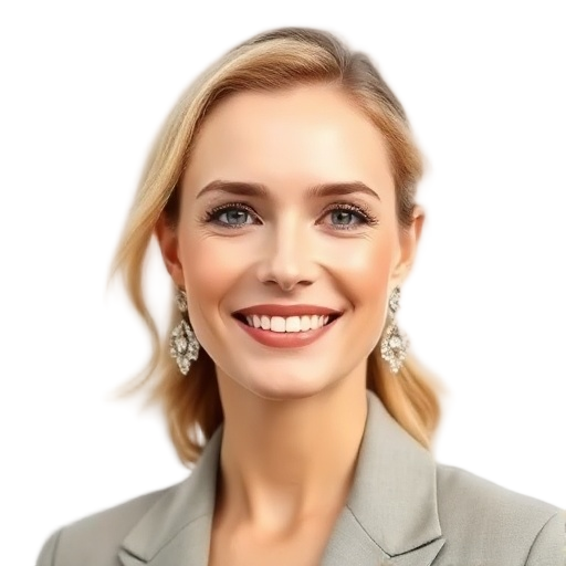 A person smiling to the camera with a white background looking like