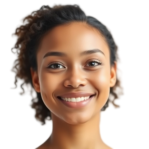 A person smiling to the camera with a white background looking like