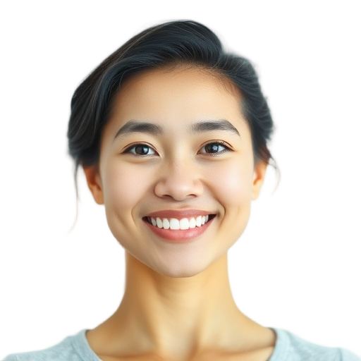 A person smiling to the camera with a white background looking like