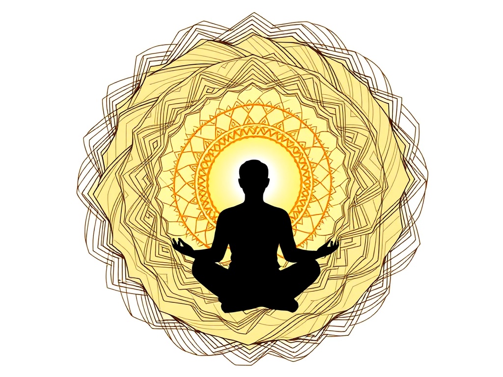 “Warm sunlit spiral mandala made of flowing ink-lines and subtle breath-waves” “three nested panels for day 1-3” “silhouette of seated reader” “soft blue vitality light” “calm reflective mood”