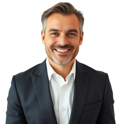 A person smiling to the camera with a white background looking like