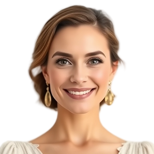 A person smiling to the camera with a white background looking like