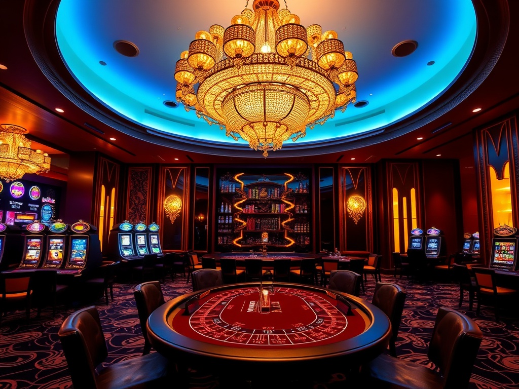 A glamorous Australian casino hotel scene, “golden chandeliers,” “VIP lounge silhouettes,” “blackjack table,” “modern slot lights,” “gourmet dining plating,” “cocktails,” “nightlife glow,” “five-star comfort”