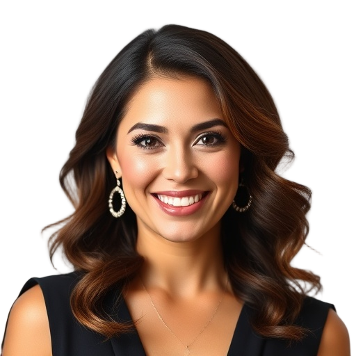 A person smiling to the camera with a white background looking like