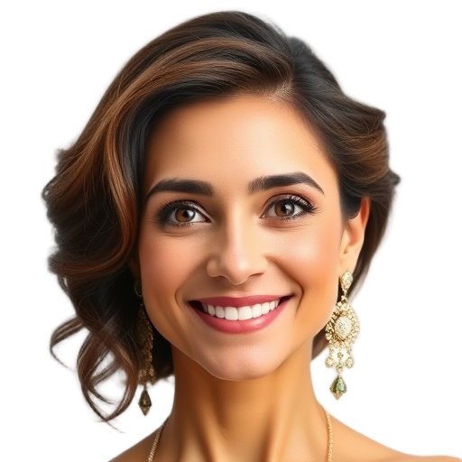 A person smiling to the camera with a white background looking like