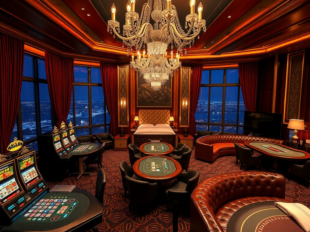 "A lavish adults-only casino hotel scene