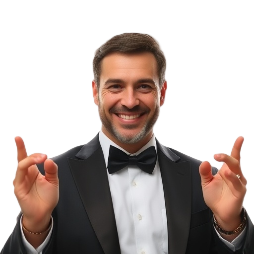 A person smiling to the camera with a white background looking like