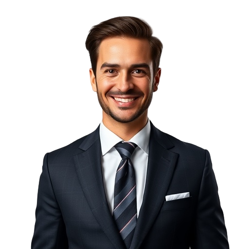 A person smiling to the camera with a white background looking like