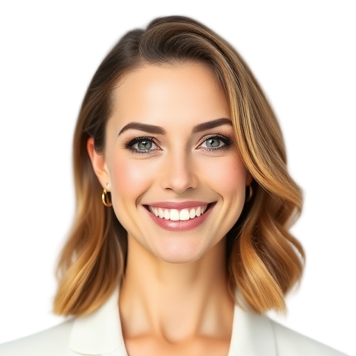 A person smiling to the camera with a white background looking like