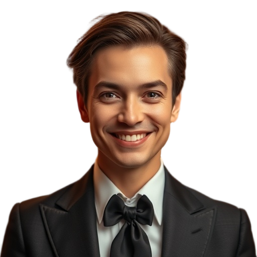 A person smiling to the camera with a white background looking like