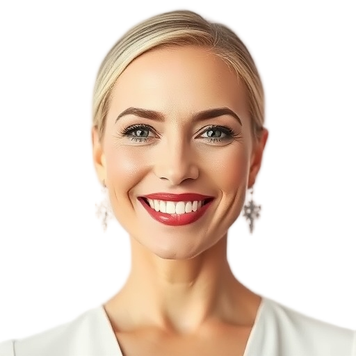 A person smiling to the camera with a white background looking like