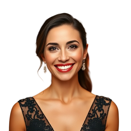 A person smiling to the camera with a white background looking like
