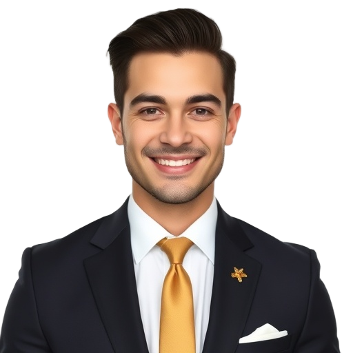 A person smiling to the camera with a white background looking like