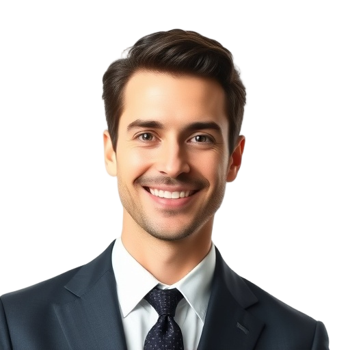 A person smiling to the camera with a white background looking like