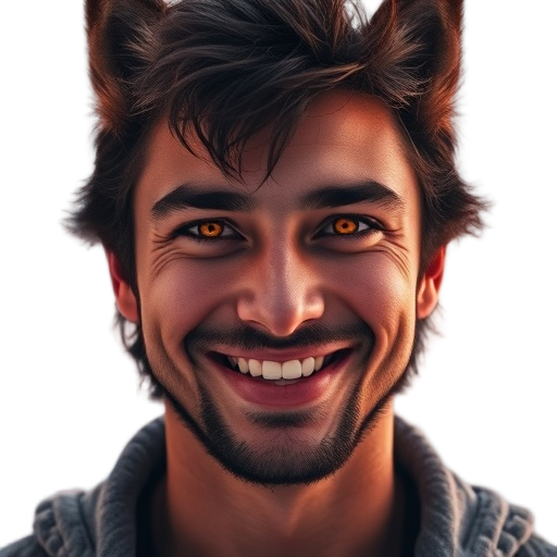 A person smiling to the camera with a white background looking like