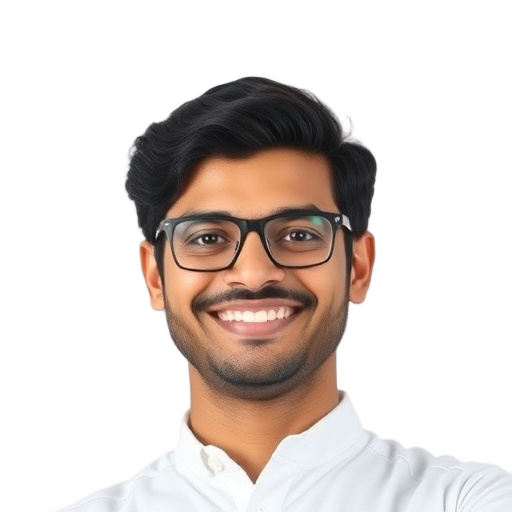 A person smiling to the camera with a white background looking like