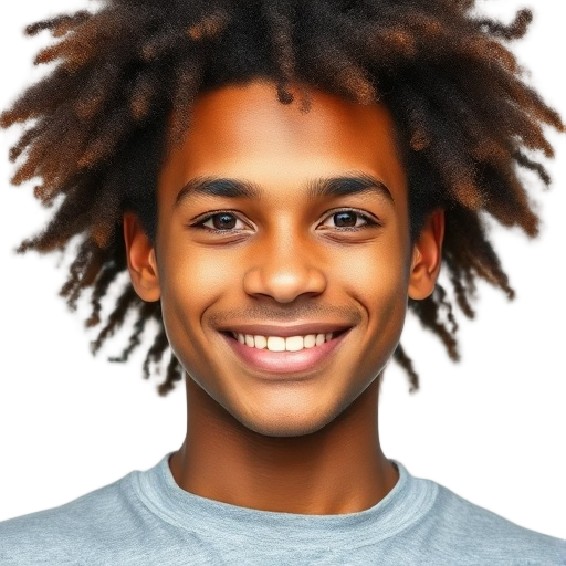 A person smiling to the camera with a white background looking like