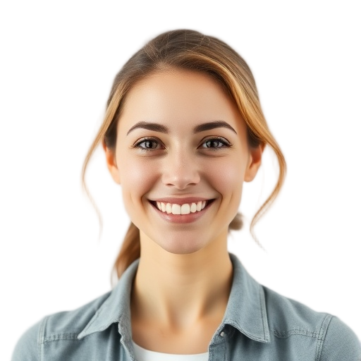 A person smiling to the camera with a white background looking like
