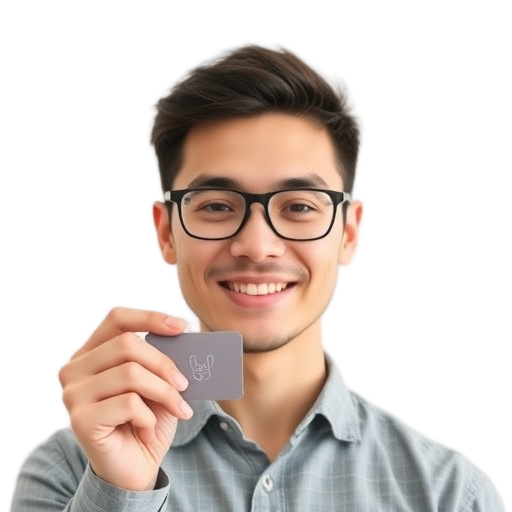 A person smiling to the camera with a white background looking like