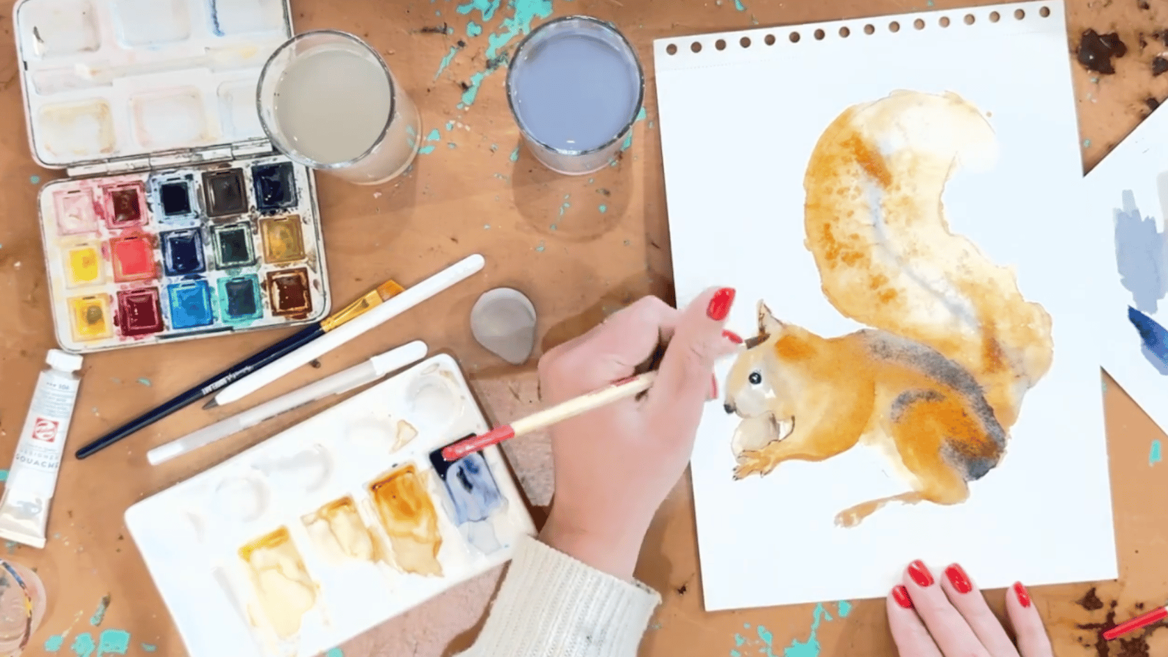 leren dieren schilderen aquarelverf