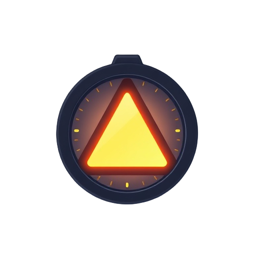 Carefully describe an image in great detail that needs to be generate, use quotes to split visual things. "light triangle" "camera icon" "glowing dial"