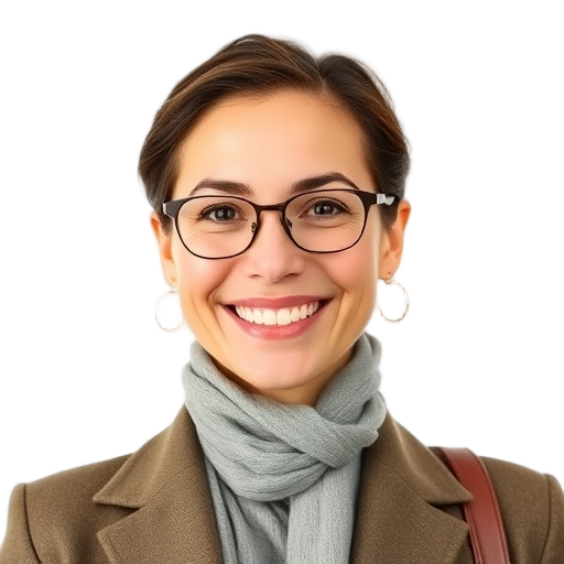 A person smiling to the camera with a white background looking like