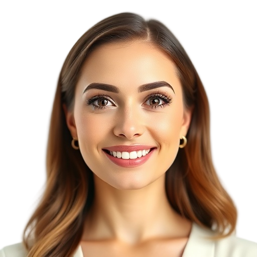 A person smiling to the camera with a white background looking like