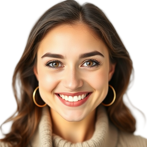 A person smiling to the camera with a white background looking like