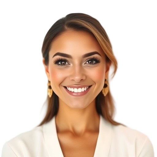 A person smiling to the camera with a white background looking like