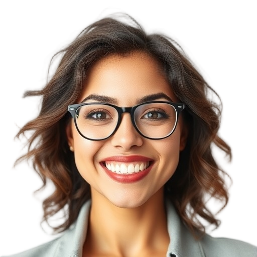A person smiling to the camera with a white background looking like