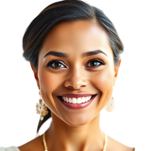 A person smiling to the camera with a white background looking like