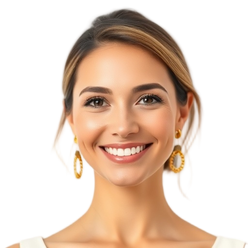 A person smiling to the camera with a white background looking like