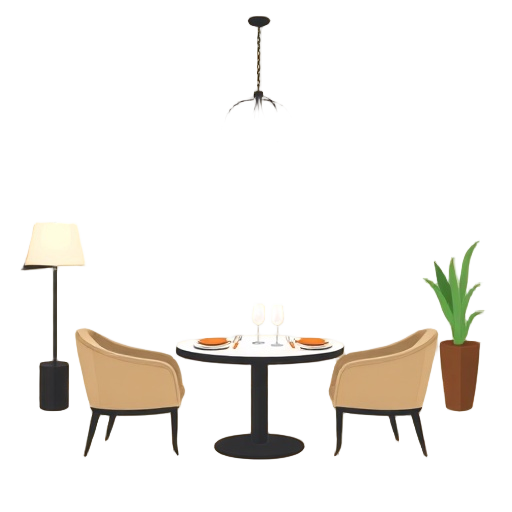 Carefully describe an image in great detail that needs to be generate, use quotes to split visual things. "elegant suite", "fine dining", "modern hospitality"